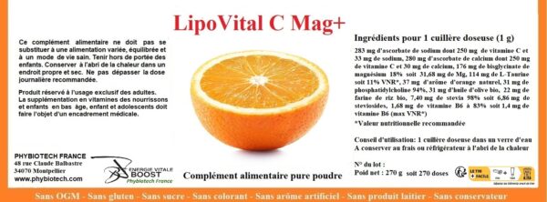 LipoVital-C Mag+. Vitamine C liposomale pure poudre – Image 2